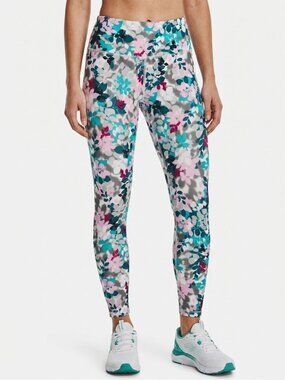 Joe Fresh Floral Print Active Leggings Small Blue Pink Workout Yoga Gym Pants
